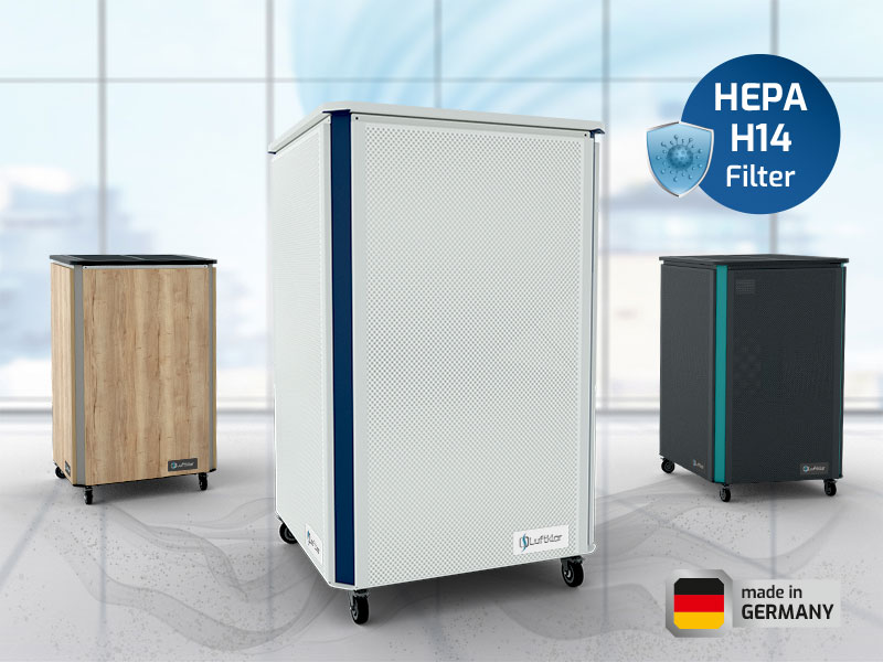 mit Filter: Germany Luftreiniger energiesparend, in H14 leise, made Hepa