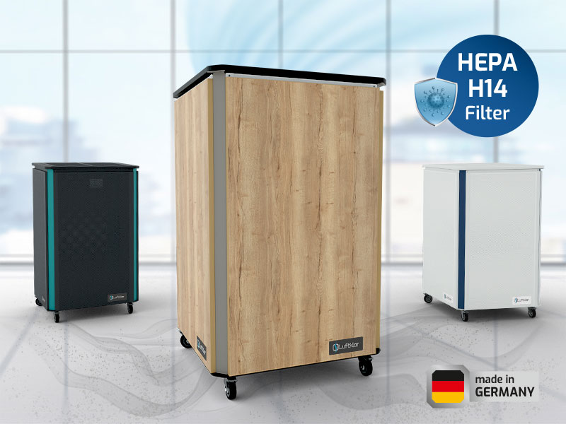 Luftreiniger mit Hepa H14 Filter: leise, Germany energiesparend, in made